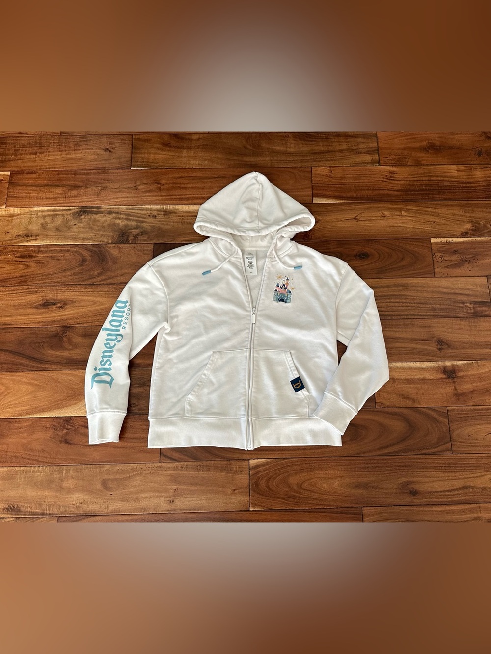 Disneyland Resort Castle Hoodie Full Zip White Size M